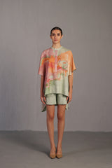 Diffuse Soft Pink & Green Shorts Set