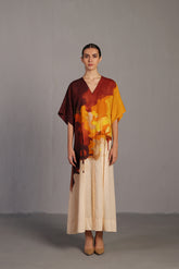 Diffuse Brown & Ochre Long Dress