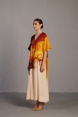 Diffuse Brown & Ochre Long Dress