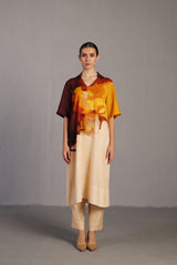 Diffuse Brown & Ochre Kurta Set