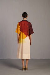 Diffuse Brown & Ochre Long Dress