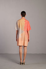 Diffuse Peach & Grey Short Dress