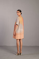 Diffuse Peach & Grey Short Dress