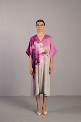 Diffuse Beetroot & Light Grey Long Dress