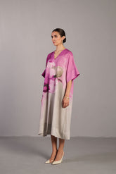 Diffuse Beetroot & Light Grey Long Dress