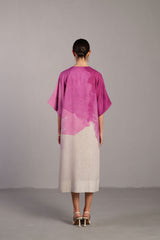 Diffuse Beetroot & Light Grey Long Dress