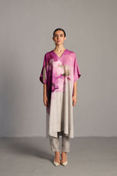 Diffuse Beetroot & Light Grey Kurta Set