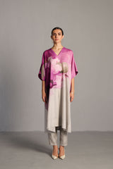 Diffuse Beetroot & Light Grey Kurta Set