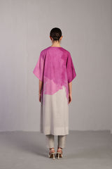 Diffuse Beetroot & Light Grey Kurta Set