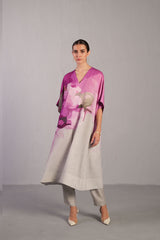 Diffuse Beetroot & Light Grey Kurta Set