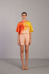 Diffuse Bright Orange & Yellow Shorts Set