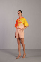 Diffuse Bright Orange & Yellow Shorts Set