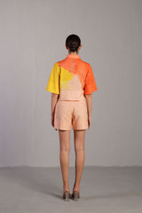 Diffuse Bright Orange & Yellow Shorts Set