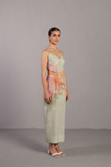 Diffuse Soft Pink & Green Dress