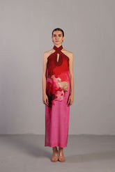 Diffuse Fuchsia Pink Halter Dress
