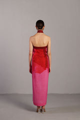 Diffuse Fuchsia Pink Halter Dress