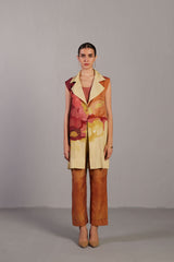 Diffuse Wine & Cream Jacket Set