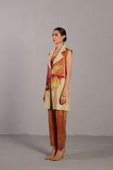 Diffuse Wine & Cream Jacket Set