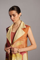 Diffuse Wine & Cream Jacket Set