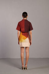 Diffuse Brown & Ochre Short Dress