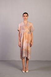 Candy Floss Soft Grey & Orange Dress