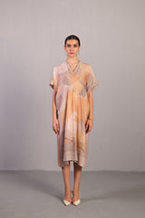 Candy Floss Soft Grey & Orange Dress