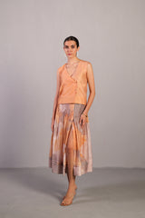 Candy Floss Soft Grey & Orange Skirt Set