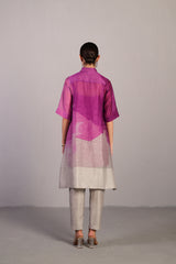 Diffuse Beetroot & Light Grey Kurta Set