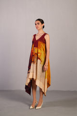 Diffuse Wine & Cream Dress