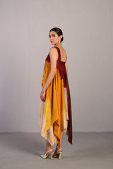 Diffuse Wine & Cream Dress