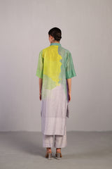 Diffuse Neon Blue & Green Kurta Set