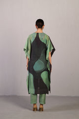 Ripple Black & Cool Green Kaftan Set