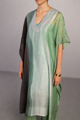 Ripple Black & Cool Green Kaftan Set