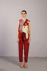 Floro Crimson Red Jacket Set