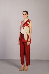 Floro Crimson Red Jacket Set