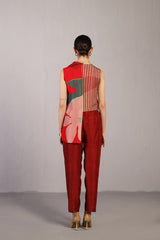 Floro Crimson Red Jacket Set