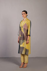 Whorl Yellow & Grey Kurta Set