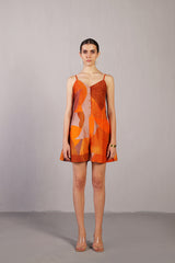 Patch Orange & Rust Playsuit