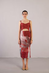 Whorl Brick Red Dress