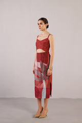 Whorl Brick Red Dress