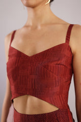 Whorl Brick Red Dress