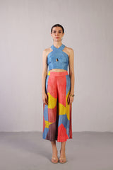 Patch Coral Red & Blue Co-Ord Se