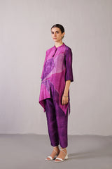 Flowna Pink & Purple Kurta Set