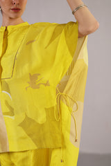 Stria Lemon Yellow Shorts Set