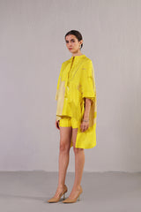 Stria Lemon Yellow Shorts Set