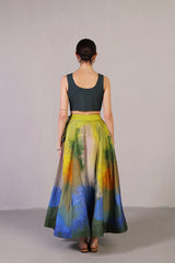 Swasha Blue & Lime Green Lehanga Set