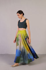 Swasha Blue & Lime Green Lehanga Set