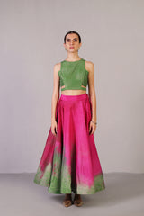Swasha Green & Pink Lehanga Set