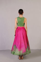 Swasha Green & Pink Lehanga Set