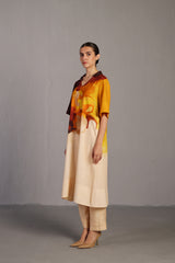 Diffuse Brown & Ochre Kurta Set